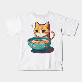 Ramen cat Kids T-Shirt